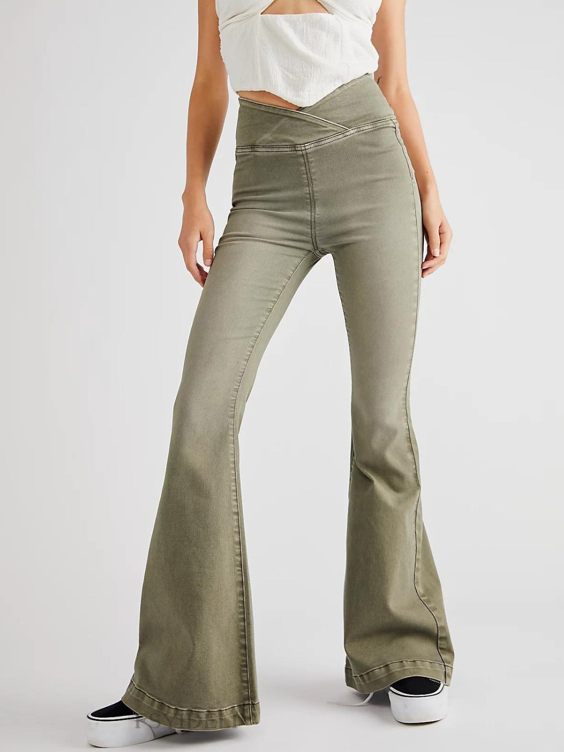 Asymmetric Waist Flare Jeans - Charming Charlie