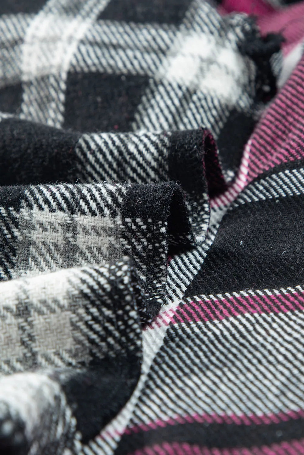 Pocketed Plaid Collared Neck Long Sleeve Shacket - Charming Charlie