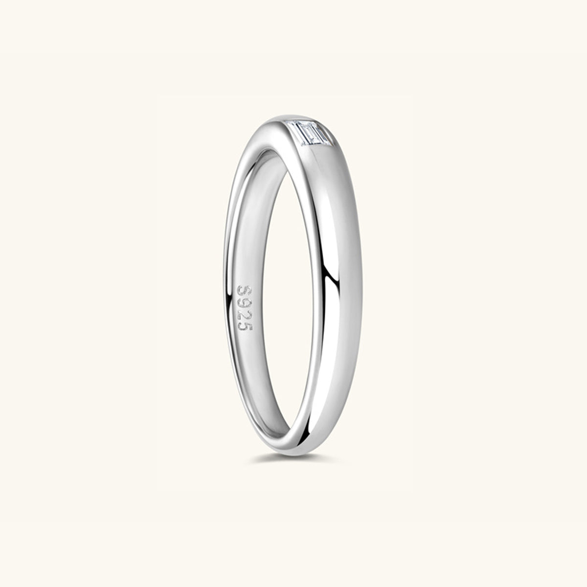 925 Sterling Silver Inlaid Moissanite Ring - Charming Charlie