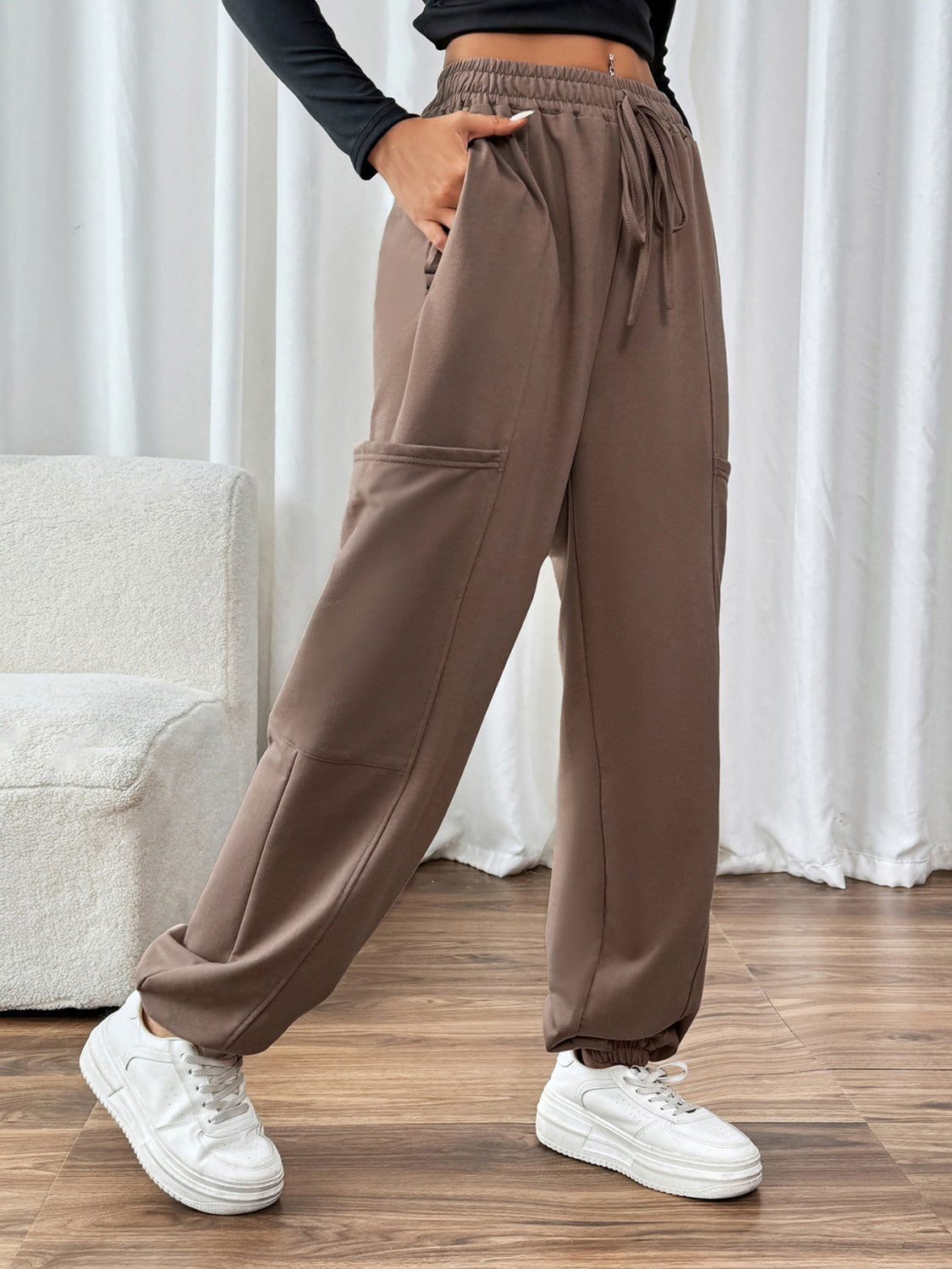 Tied Joggers with Pockets - Charming Charlie