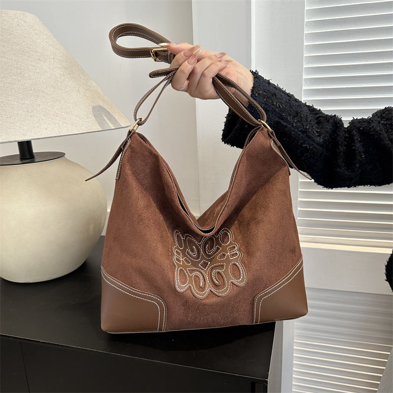 Suede Patch Adjustable Strap Tote Bag - Charming Charlie