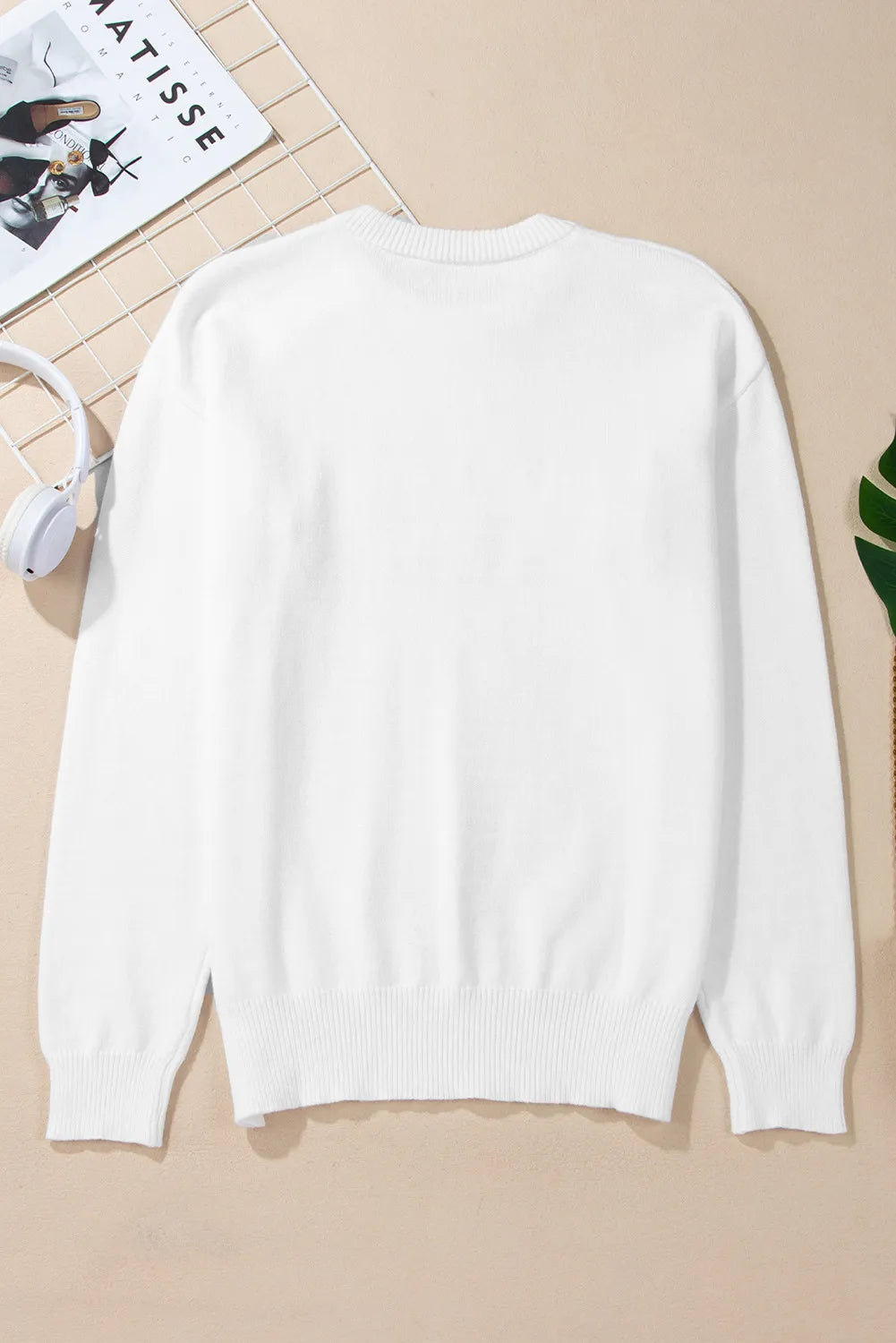 THANKFUL Round Neck Long Sleeve Knit Top - Charming Charlie