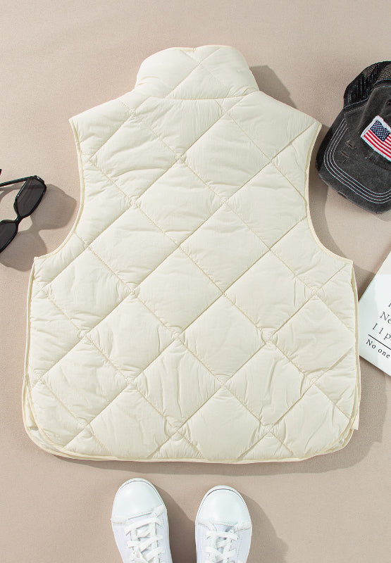 Snap Down Texture Vest Coat with Pockets - Charming Charlie