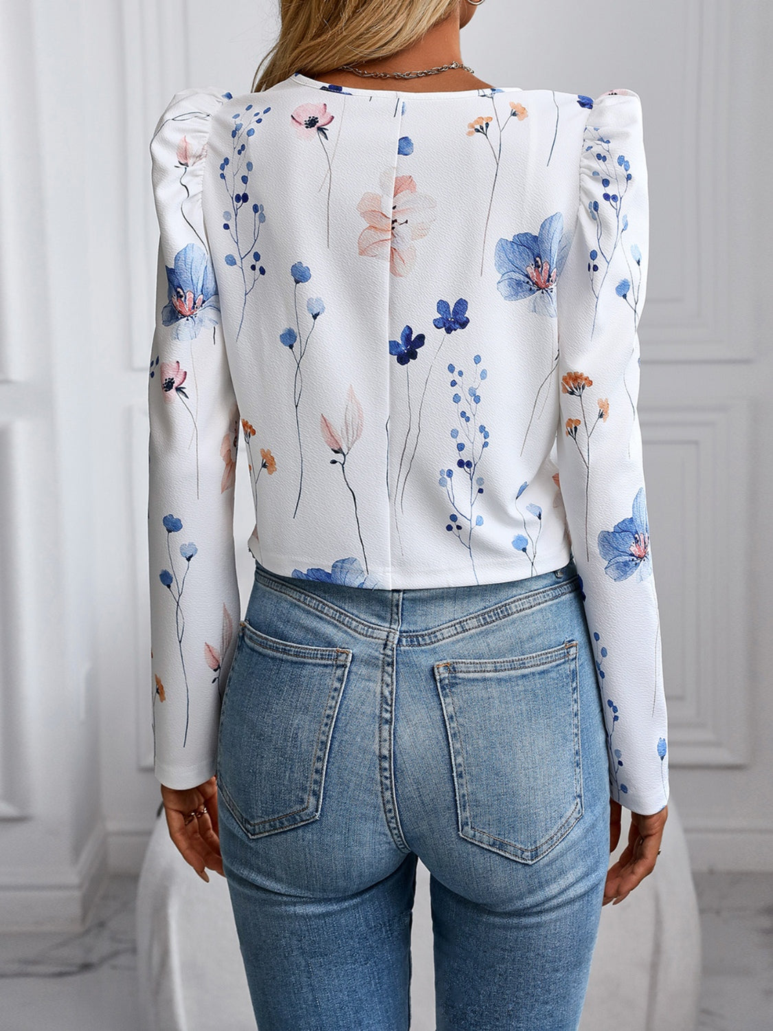 Printed Zip Up Long Sleeve Jacket - Charming Charlie