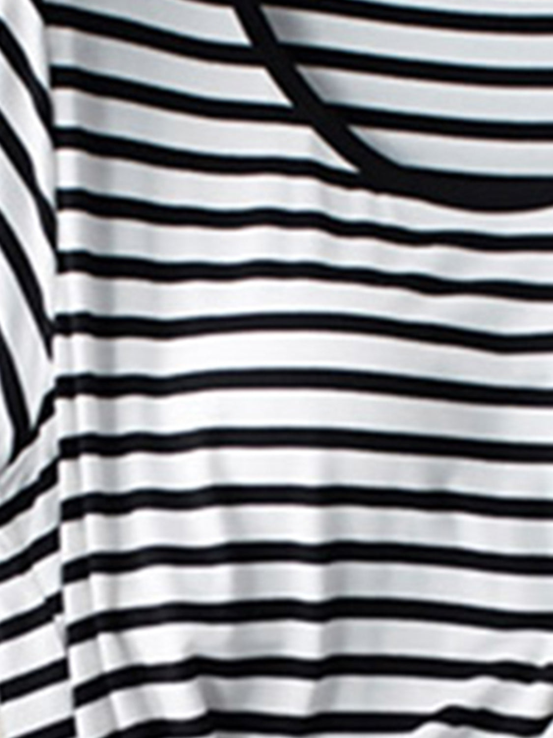 Striped Round Neck Short Sleeve T-Shirt with Bra - Charming Charlie