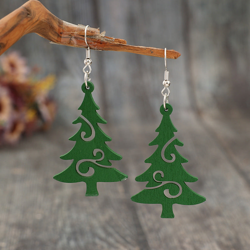 Christmas Tree Wooden Earrings - Charming Charlie