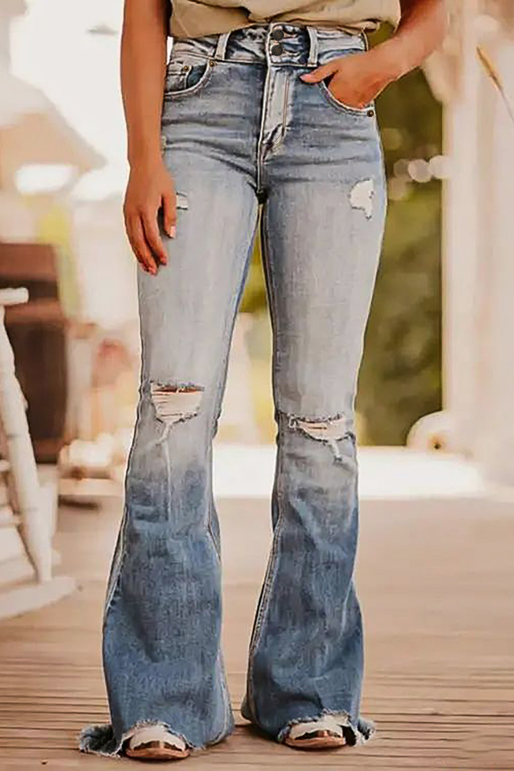 Distressed Raw Hem Bootcut Jeans - Charming Charlie