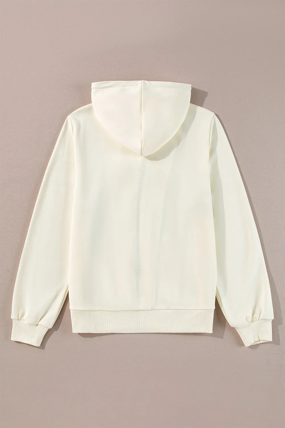 Drawstring Contrast Zip Up Long Sleeve Hoodie - Charming Charlie