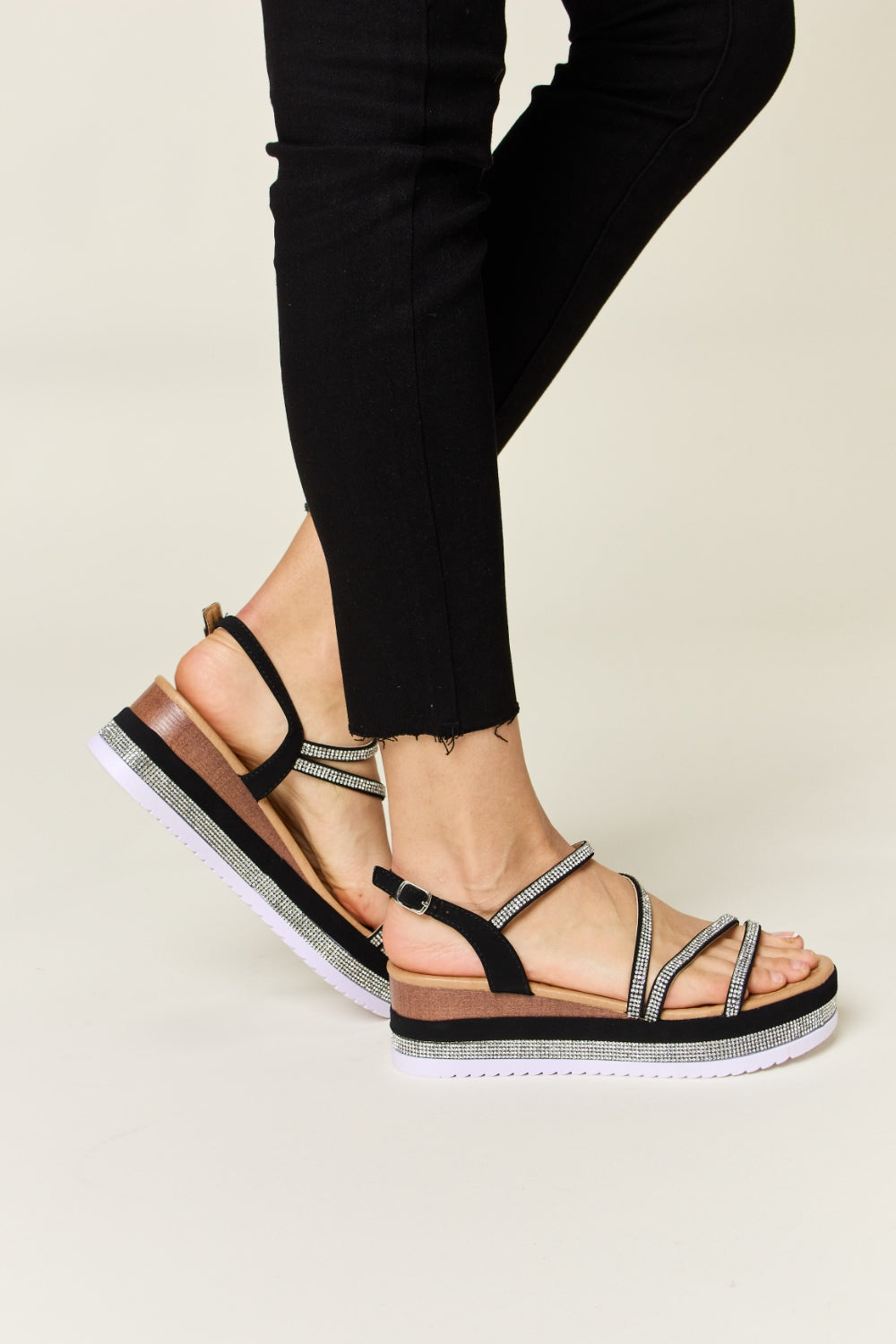 Forever Link Rhinestone Strappy Wedge Sandals - Charming Charlie