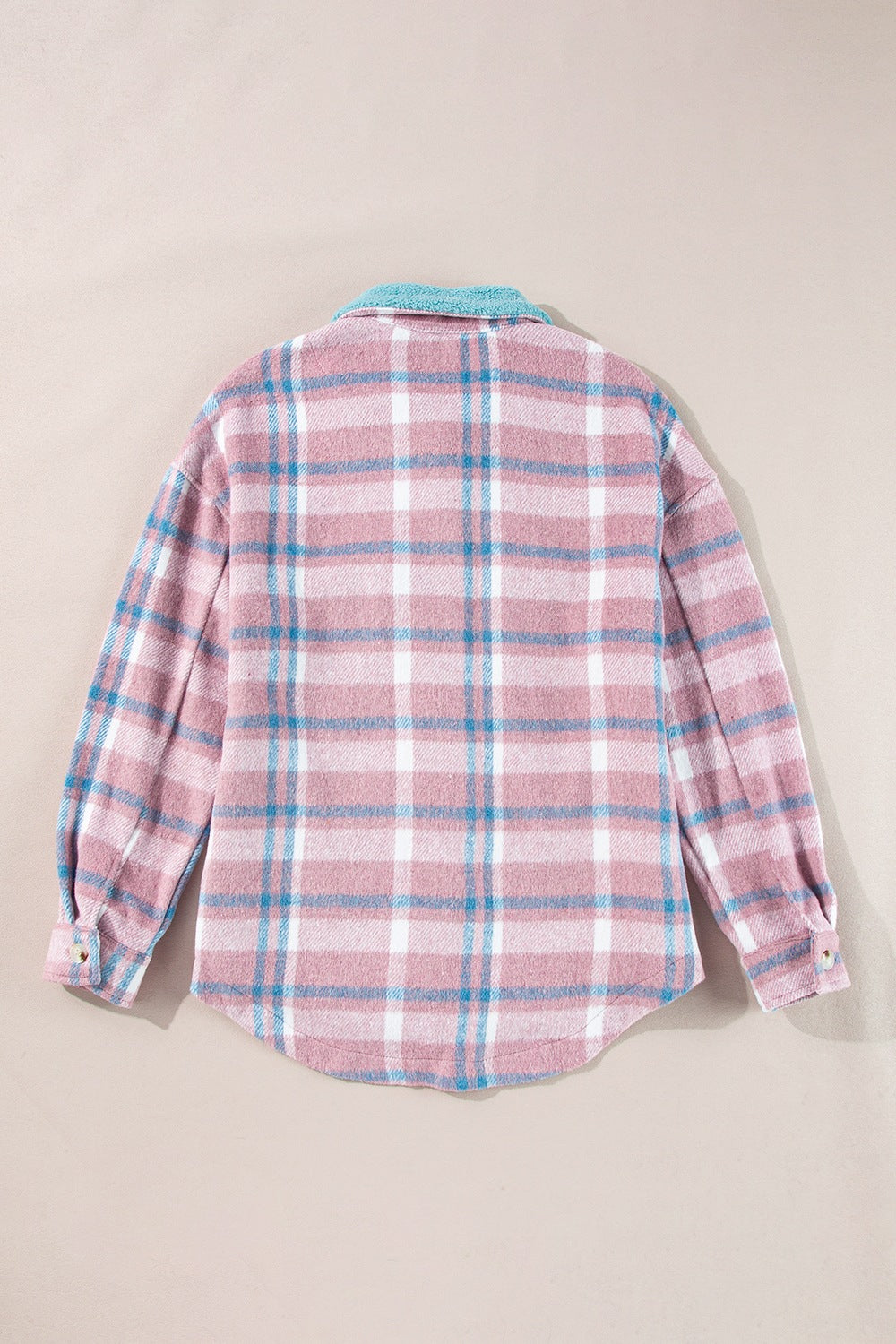 Plaid Collared Neck Flap Pockets Shacket - Charming Charlie