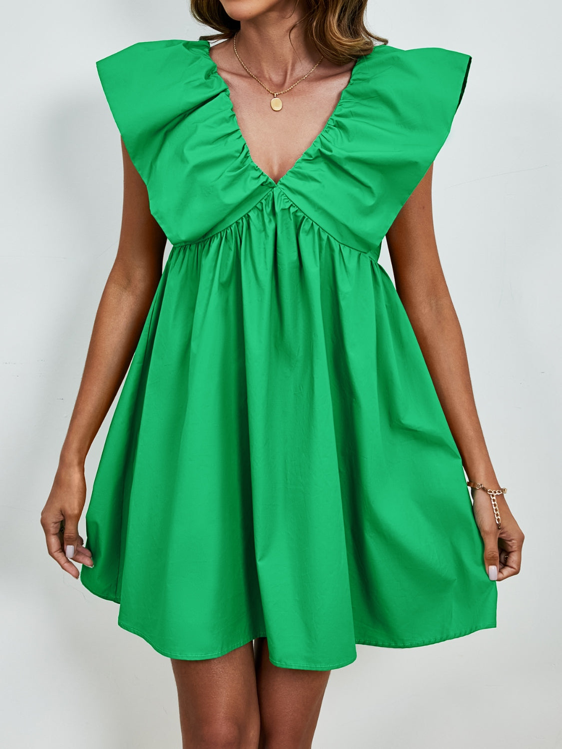 V-Neck Cap Sleeve Mini Dress - Charming Charlie