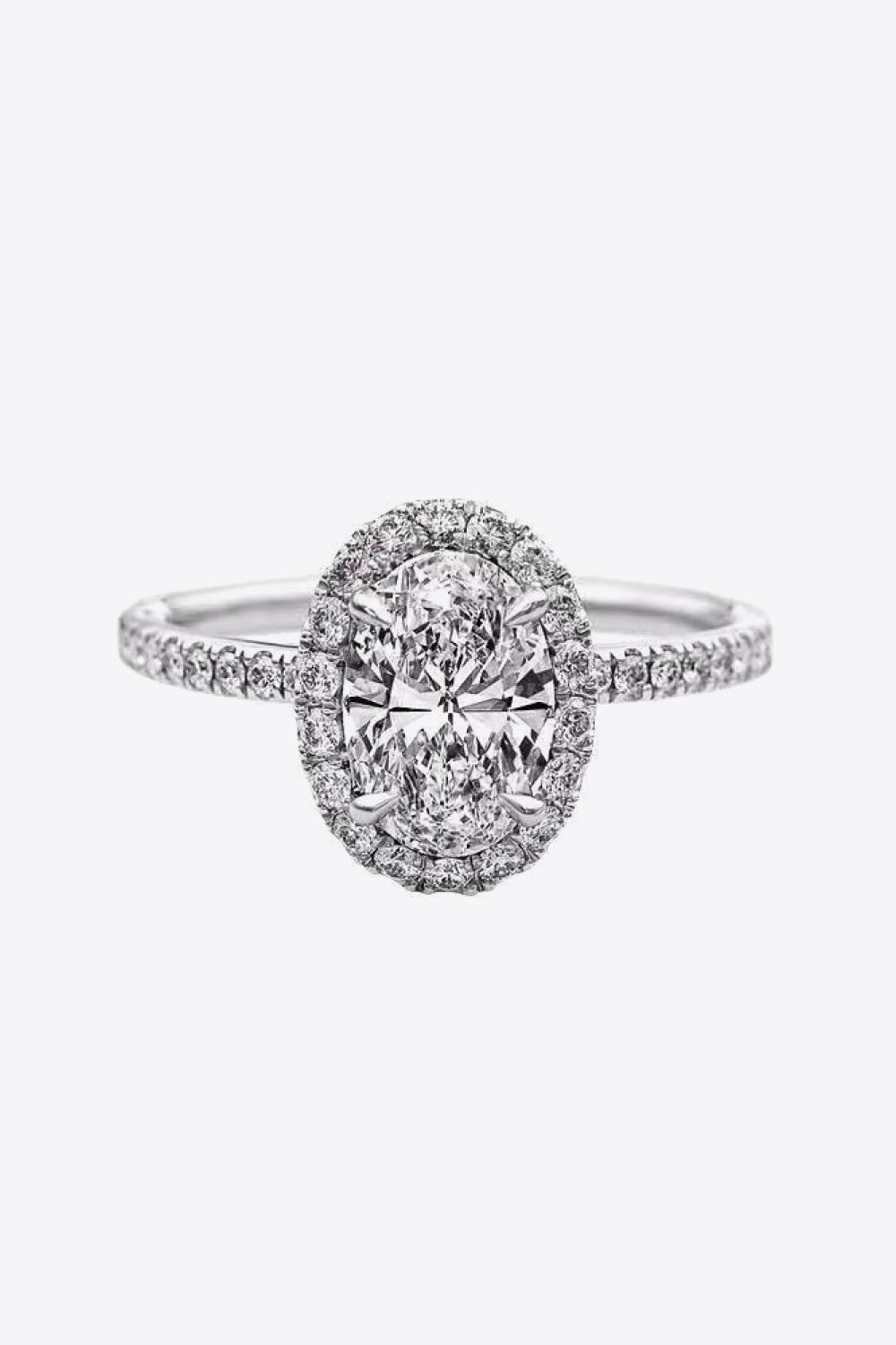 2 Carat Moissanite Platinum-Plated Ring - Charming Charlie