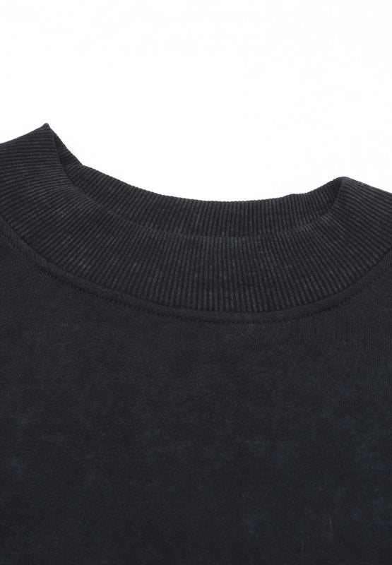 Mock Neck Dropped Shoulder Sweatshirt - Charming Charlie