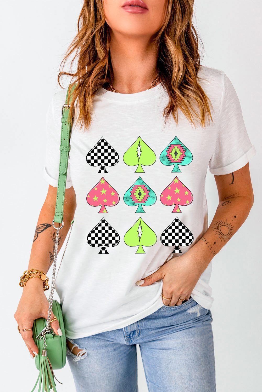 Graphic Round Neck Short Sleeve T-Shirt - Charming Charlie