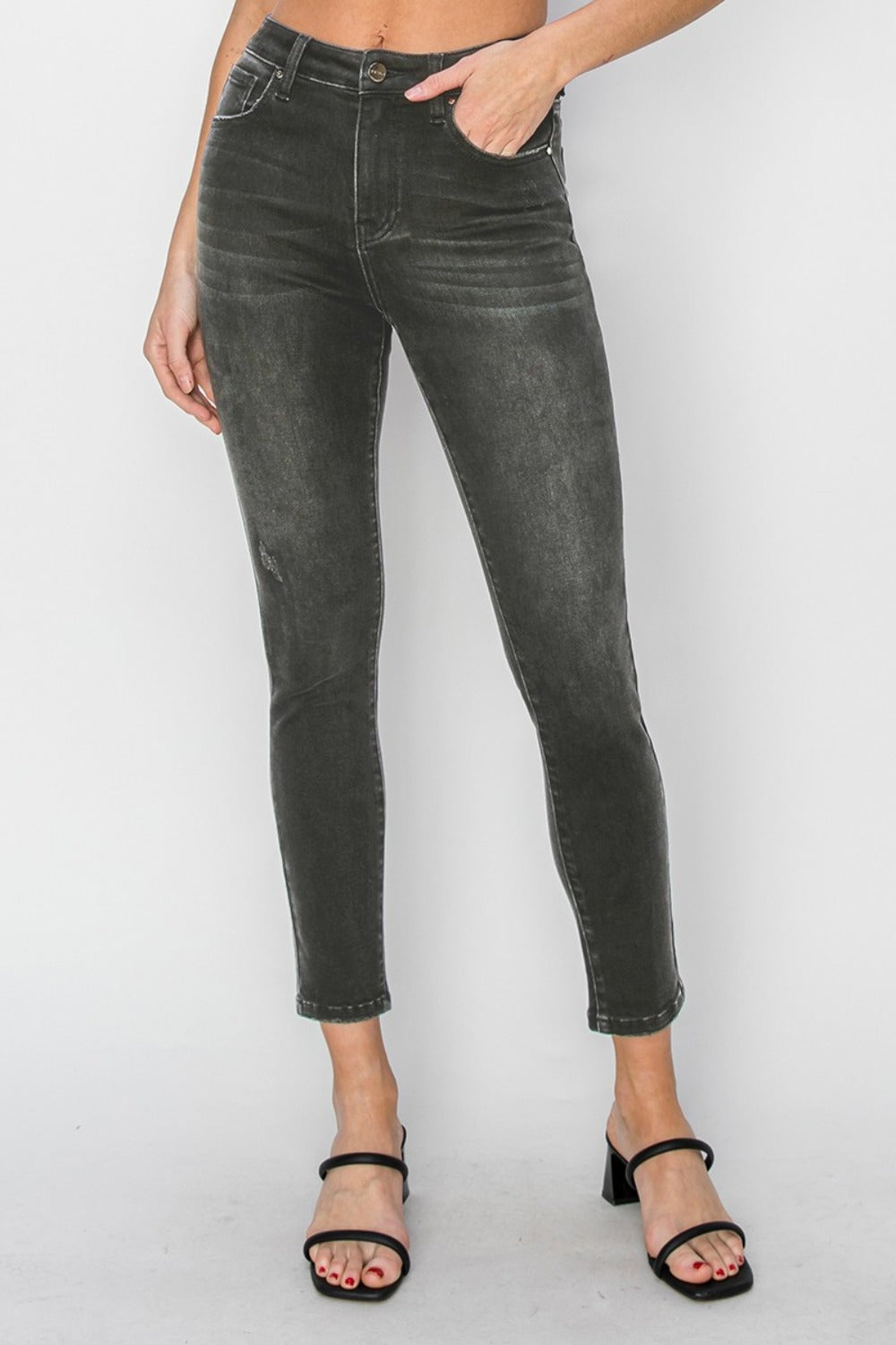 RISEN Full Size High Rise Ankle Skinny Jeans - Charming Charlie