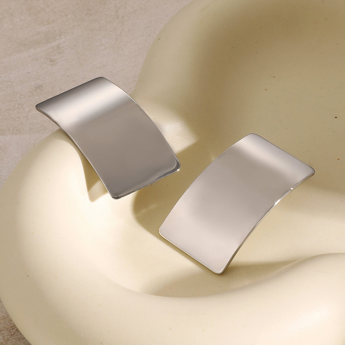 Stainless Steel Rectangle Earring - Charming Charlie