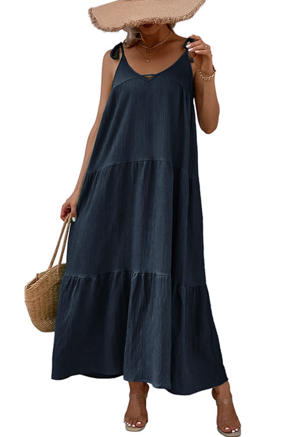 Tie-Shoulder Tiered Maxi Dress - Charming Charlie
