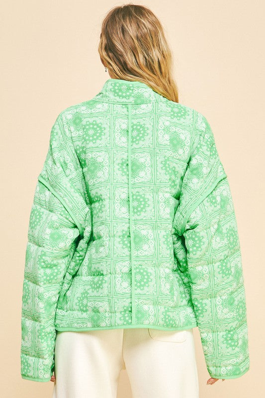 Davi & Dani Vintage Print Open Front Jacket with Pockets - Charming Charlie