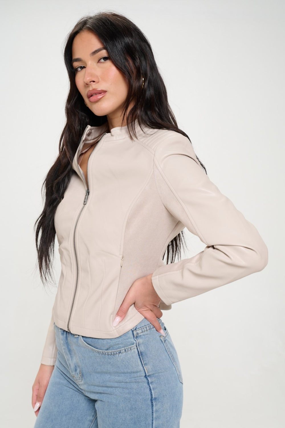 Coalition LA Zip Up Vegan Moto Jacket - Charming Charlie