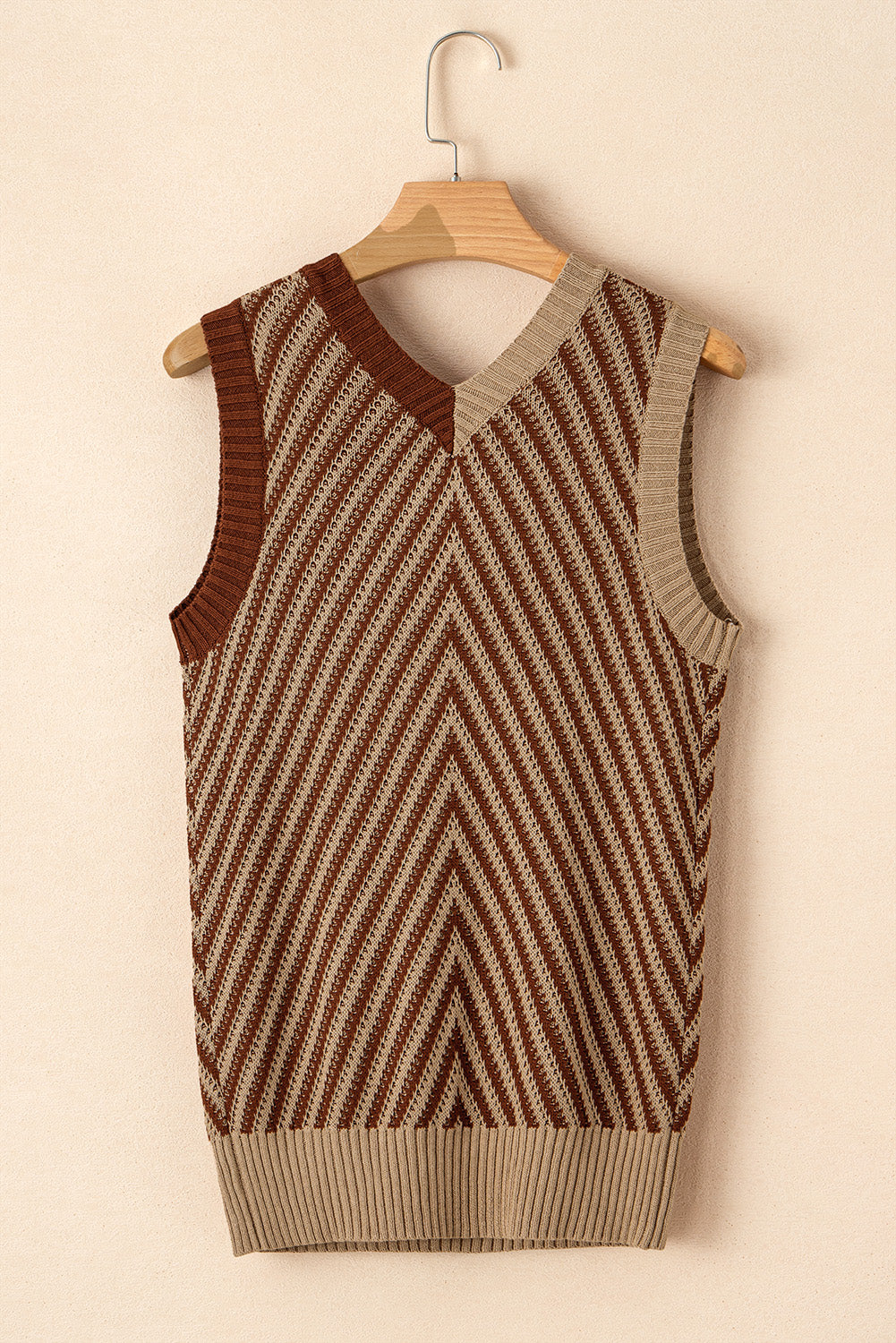 Striped Contrast V-Neck Sweater Vest - Charming Charlie