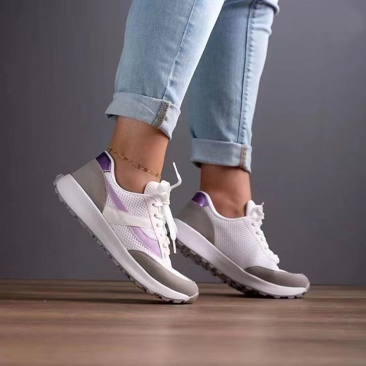 Mesh Contrast Round Toe Sneakers - Charming Charlie