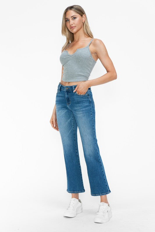 bytos Full Size Cat's Whiskers Mid Rise Ankle Jeans - Charming Charlie