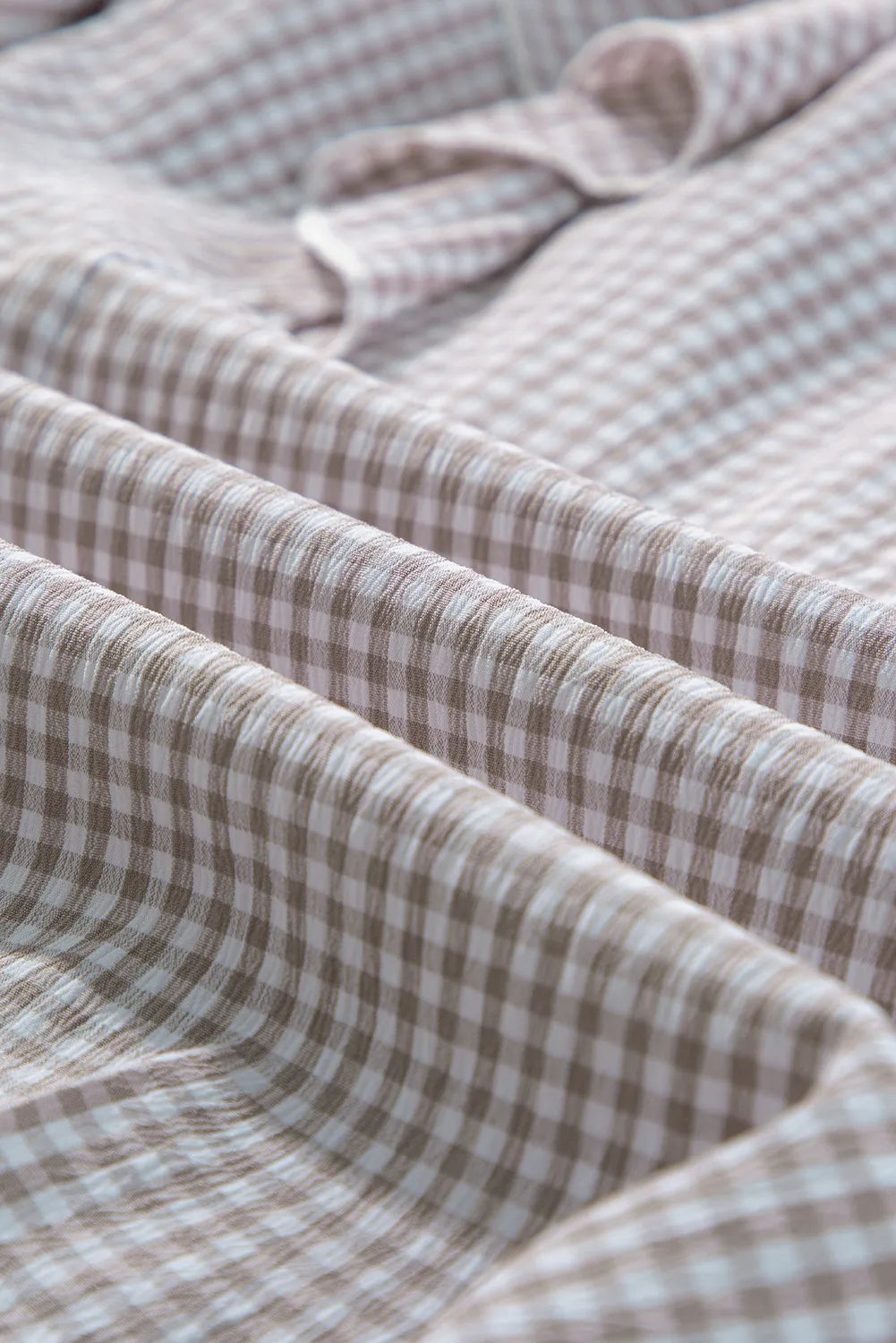 Ruffled Plaid Notched Flounce Sleeve Shirt - Charming Charlie