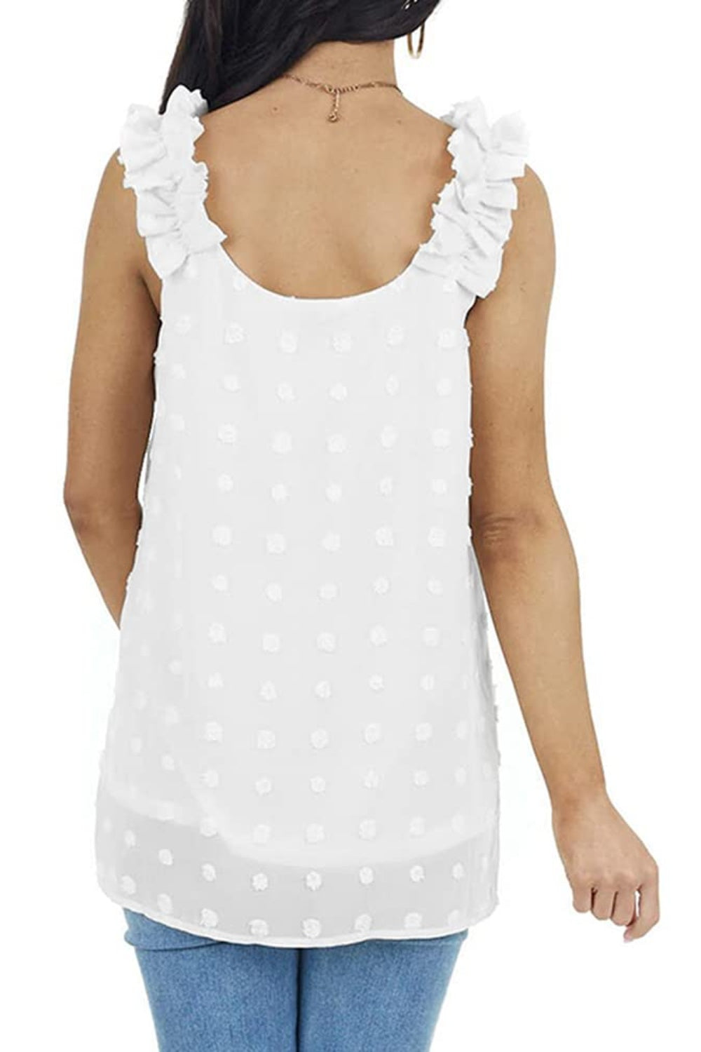 Full Size Swiss Dot V-Neck Tank - Charming Charlie