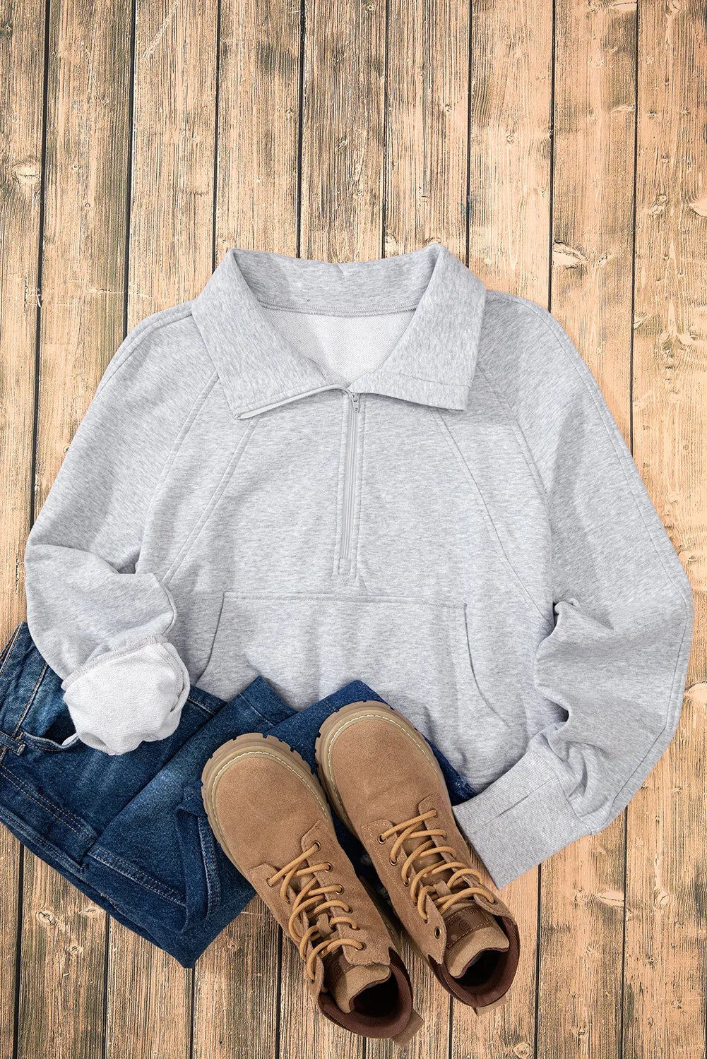 Half Zip Long Sleeve Sweatshirt - Charming Charlie