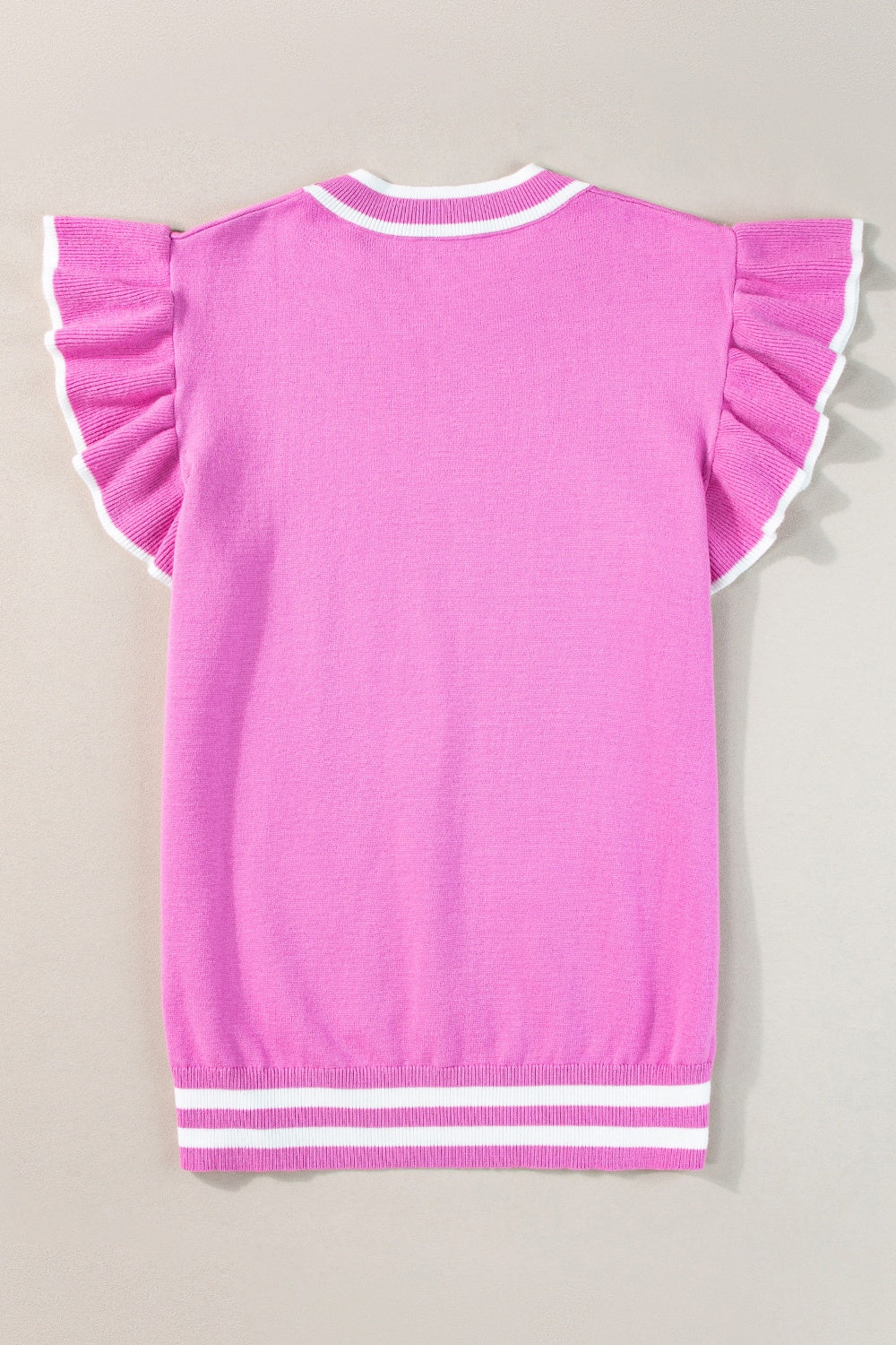 Ruffled Round Neck Cap Sleeve Knit Top - Charming Charlie
