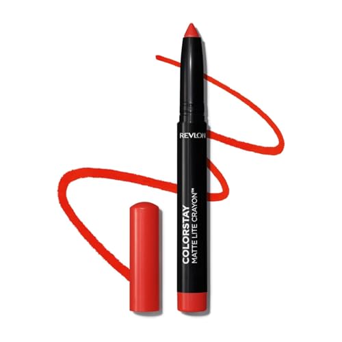 REVLON ColorStay Matte Lite Crayon Lipstick with Built-in Sharpener, Longlasting Non-Drying Matte Formula, Transfer-Proof Lipcolor - Charming Charlie