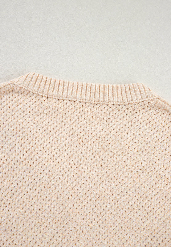 V-Neck Dropped Shoulder Long Sleeve Sweater - Charming Charlie