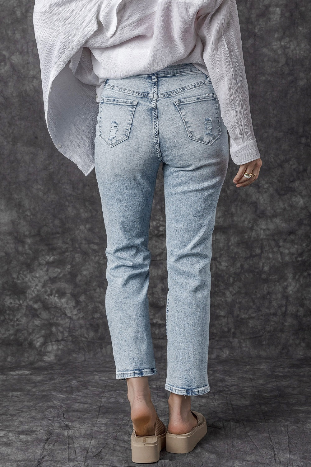 Distressed High Waist Jeans - Charming Charlie