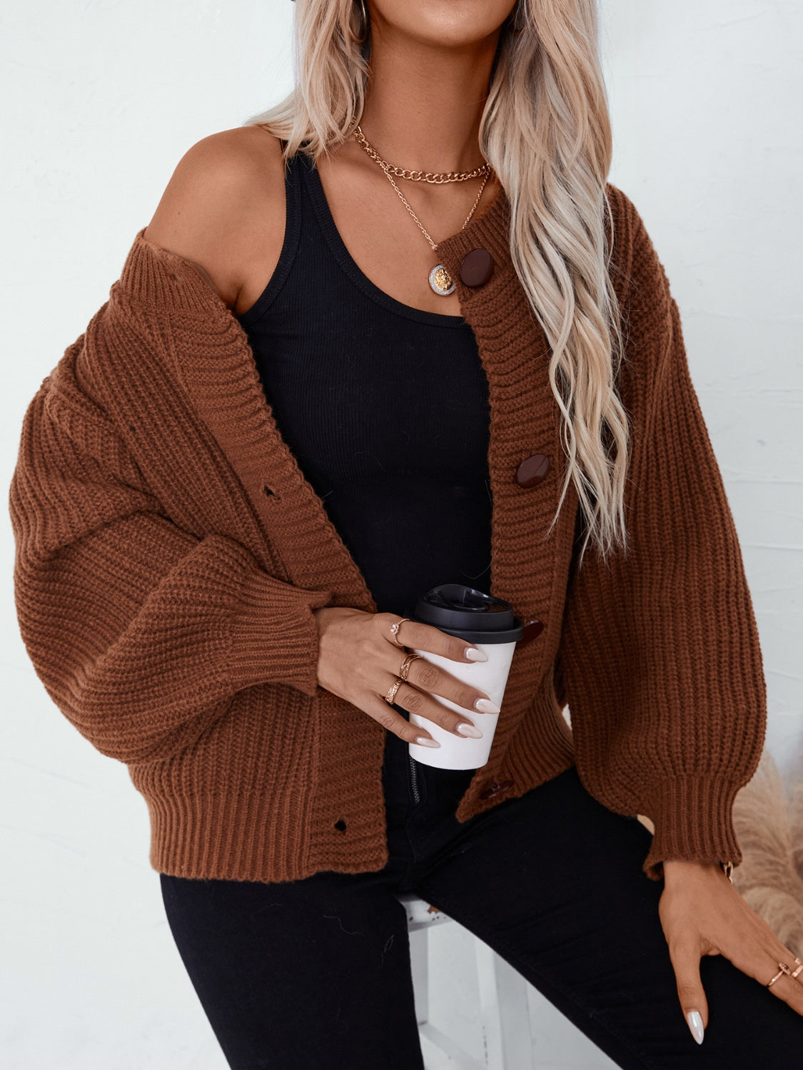 Button Down Long Sleeve Cardigan - Charming Charlie