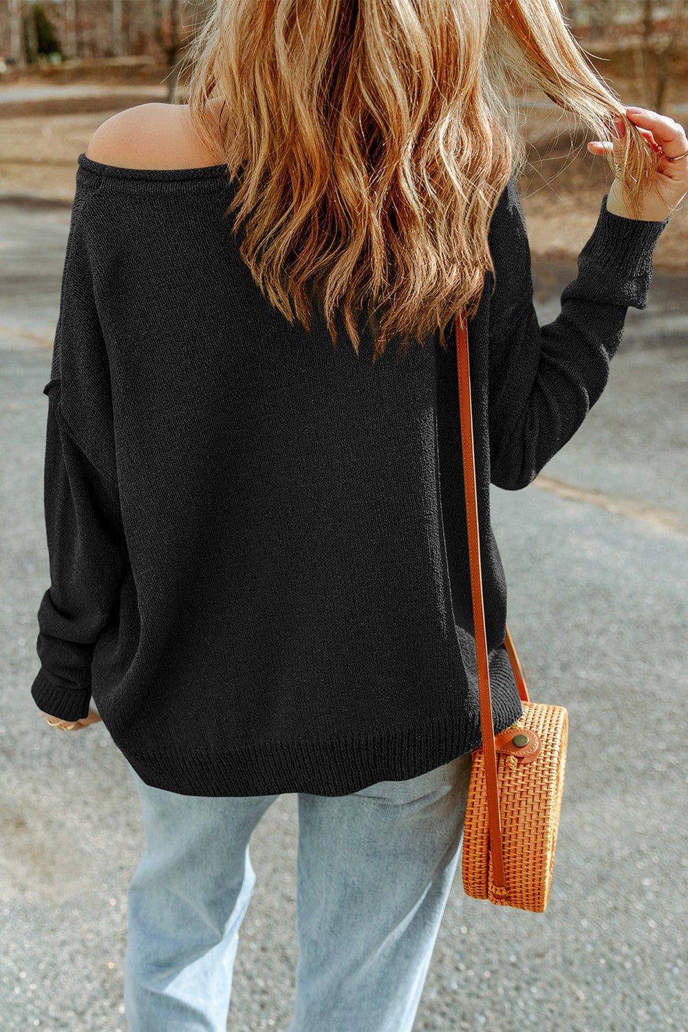 Pumpkin Round Neck Long Sleeve Knit Top - Charming Charlie