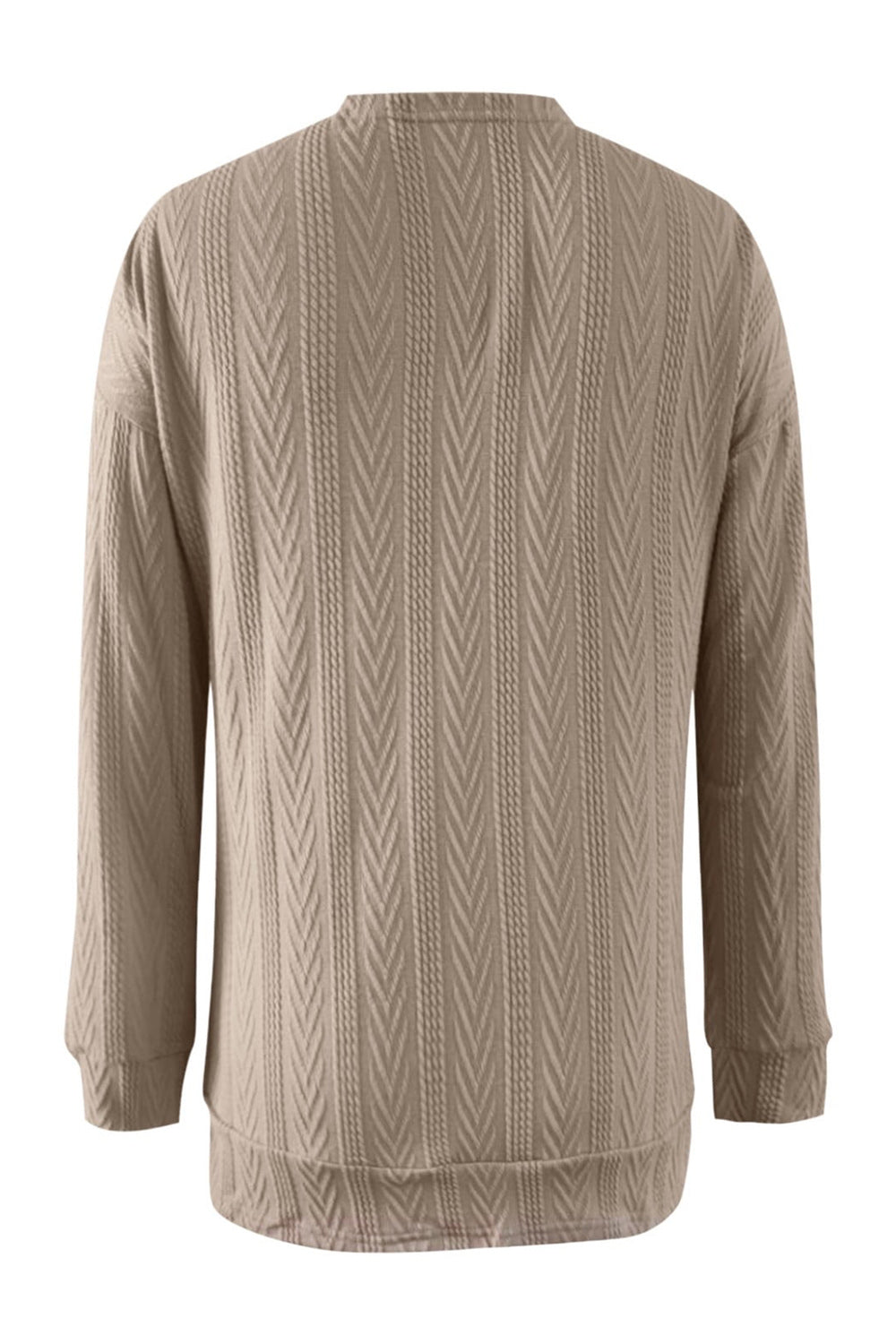 Full Size Textured Open Front Long Sleeve Cardigan - Charming Charlie