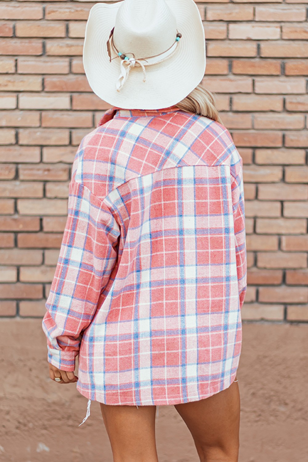 Plaid Button Up Long Sleeve Shacket - Charming Charlie
