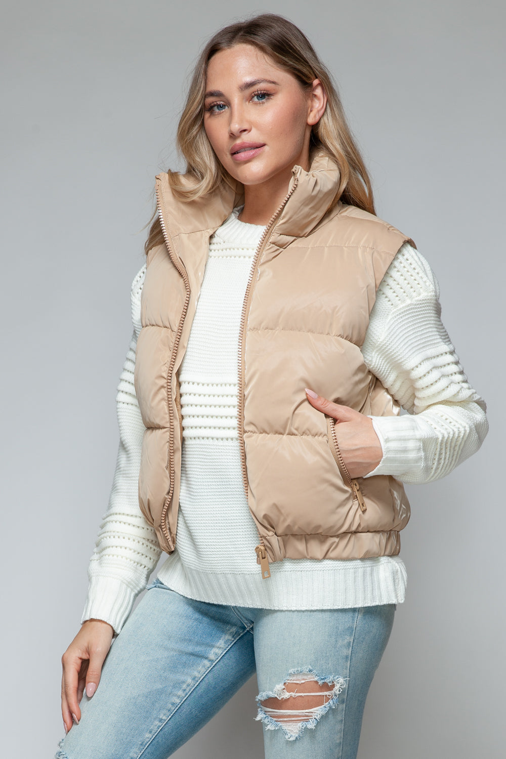 Snobbish Fine Fur Lining Quilted Vest - Charming Charlie