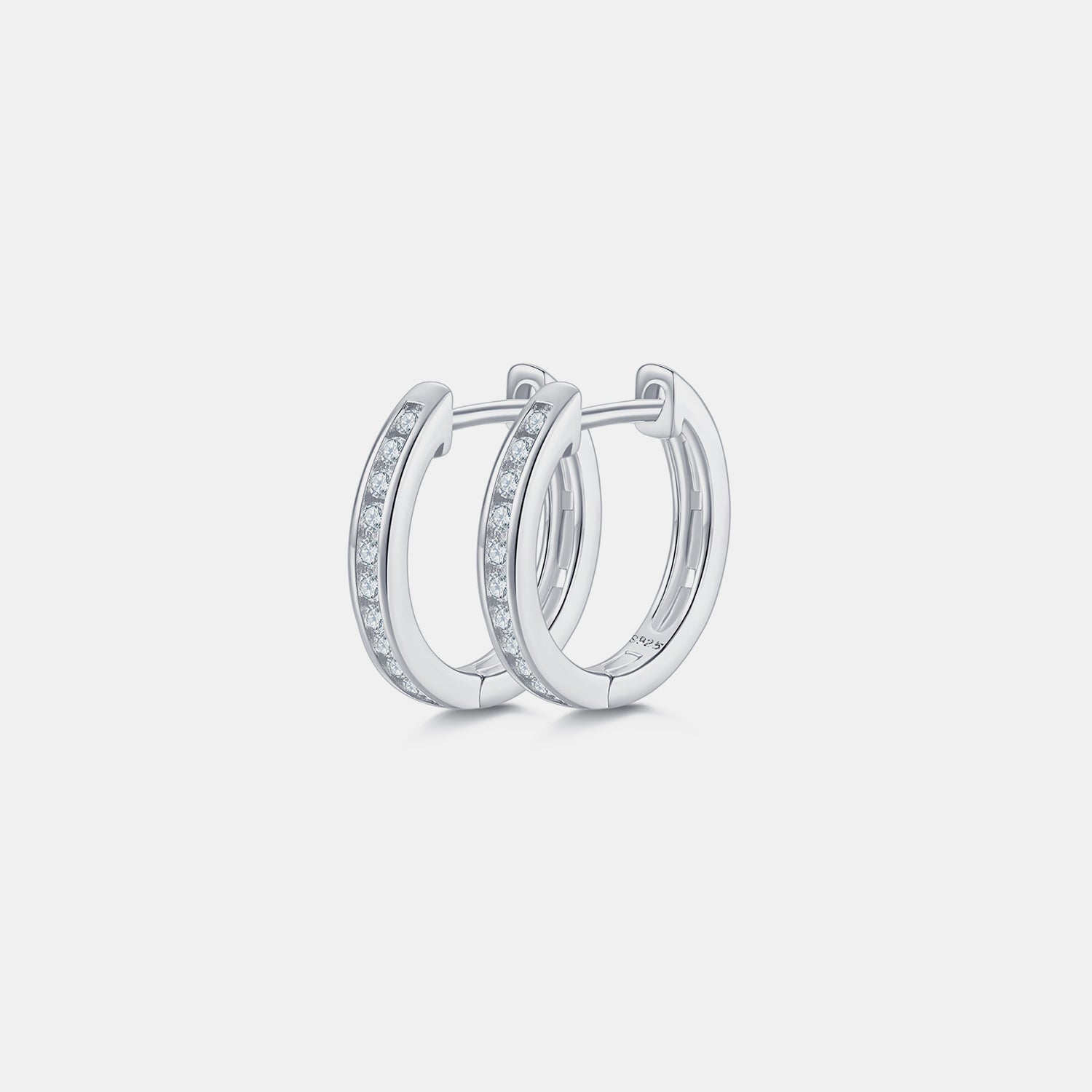 Moissanite 925 Sterling Silver Huggie Earrings - Charming Charlie