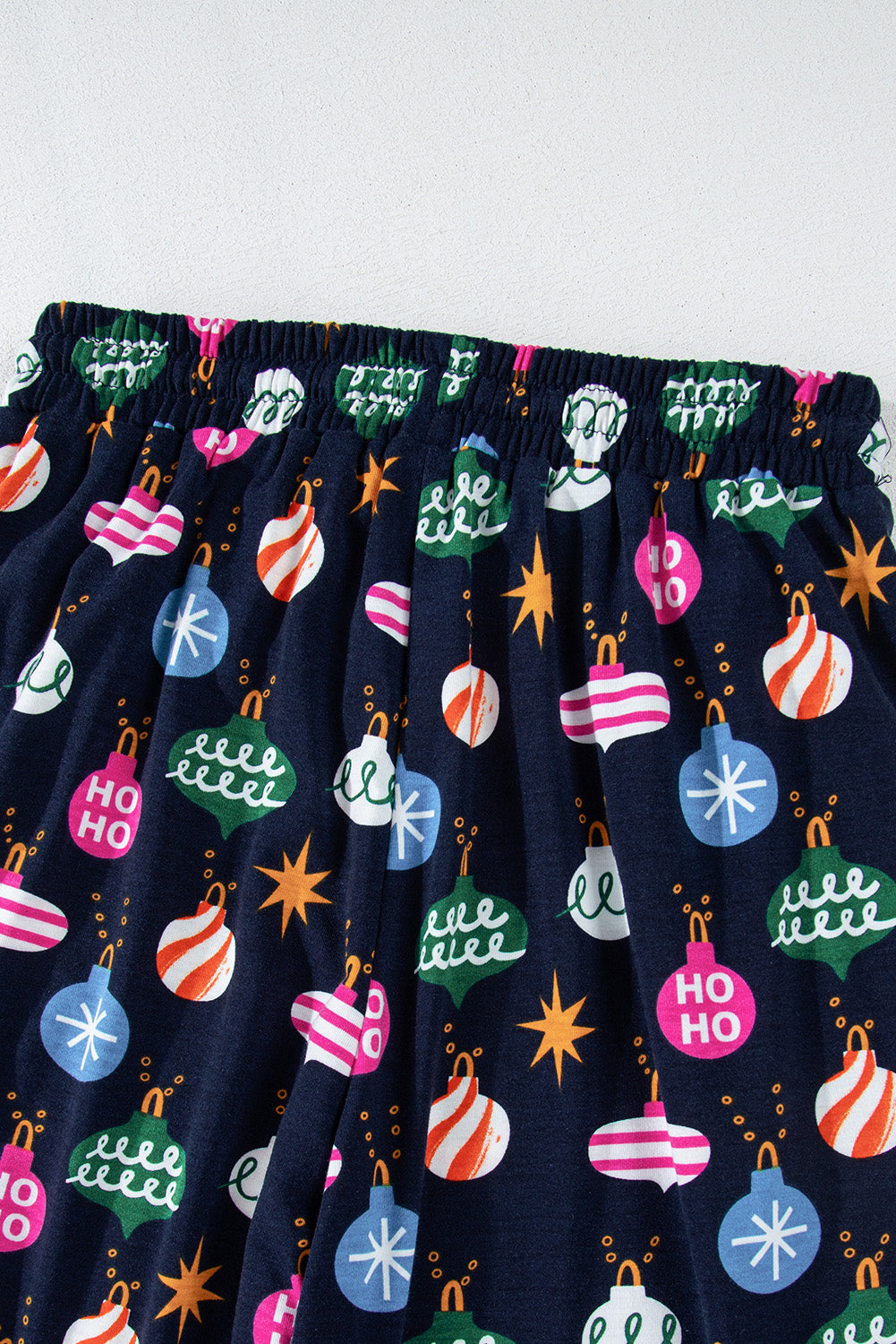 Christmas Lights Print Collared Neck Top and Pants Set - Charming Charlie