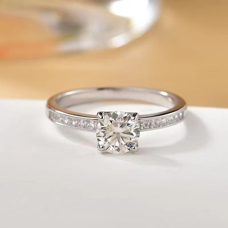 2 Carat Moissanite Zircon 925 Sterling Silver Ring - Charming Charlie