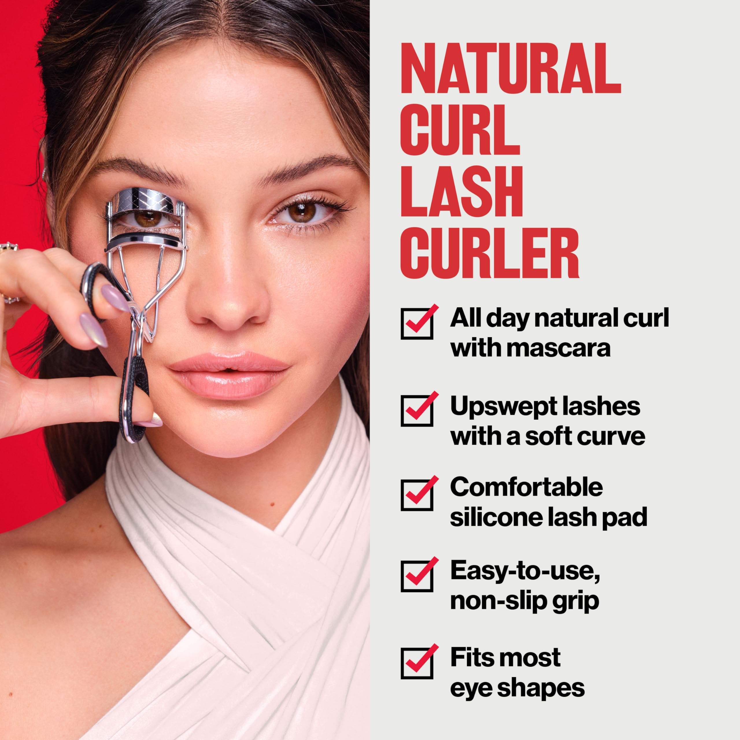 Revlon Natural Curl Lash Curler, Gives a Natural Eyelash Lift, with Finger Grips for a Non Slip Grip, Easy to Use, 1 Count - Charming Charlie