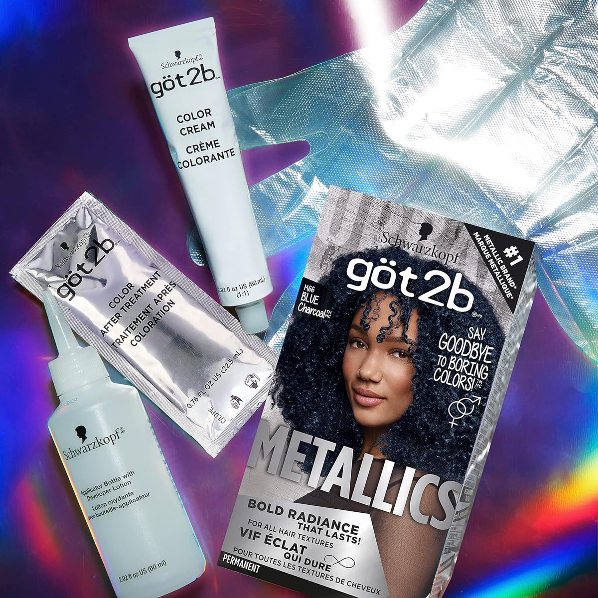 Got2B Metallics Permanent Hair Color, M66 Blue Charcoal - Charming Charlie