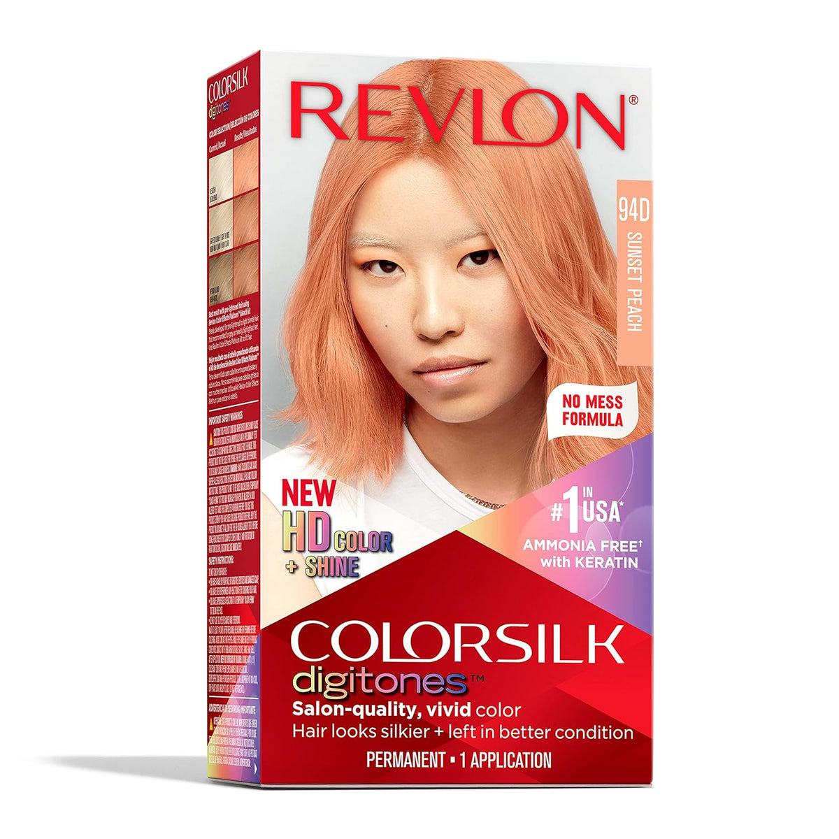 Revlon ColorSilk Digitones Permanent Hair Color with Keratin, 94D Sunset Peach, 1 Count - Charming Charlie