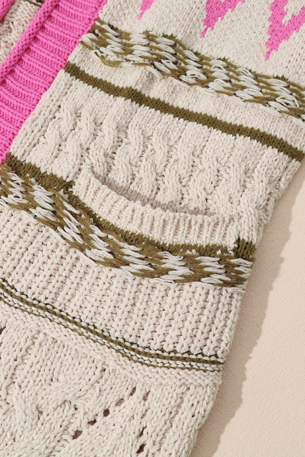 Contrast Tied Open Front Cardigan - Charming Charlie