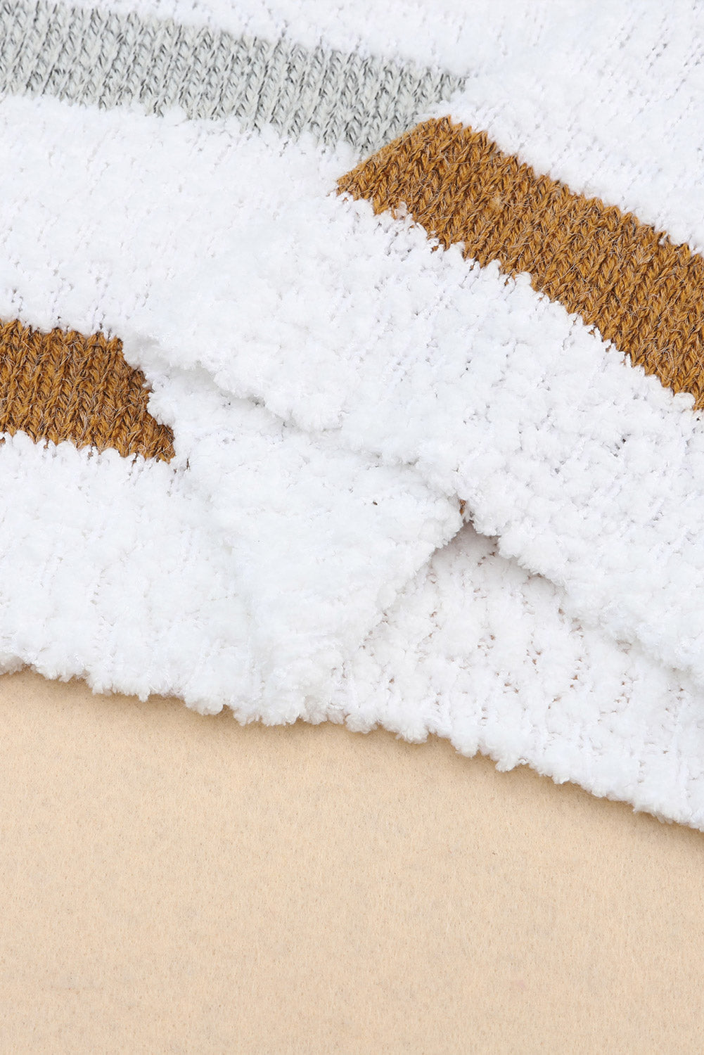 Striped Round Neck Dropped Shoulder Sweater - Charming Charlie