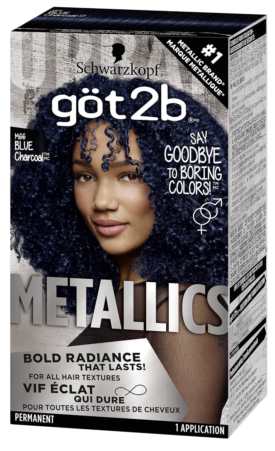 Got2B Metallics Permanent Hair Color, M66 Blue Charcoal - Charming Charlie