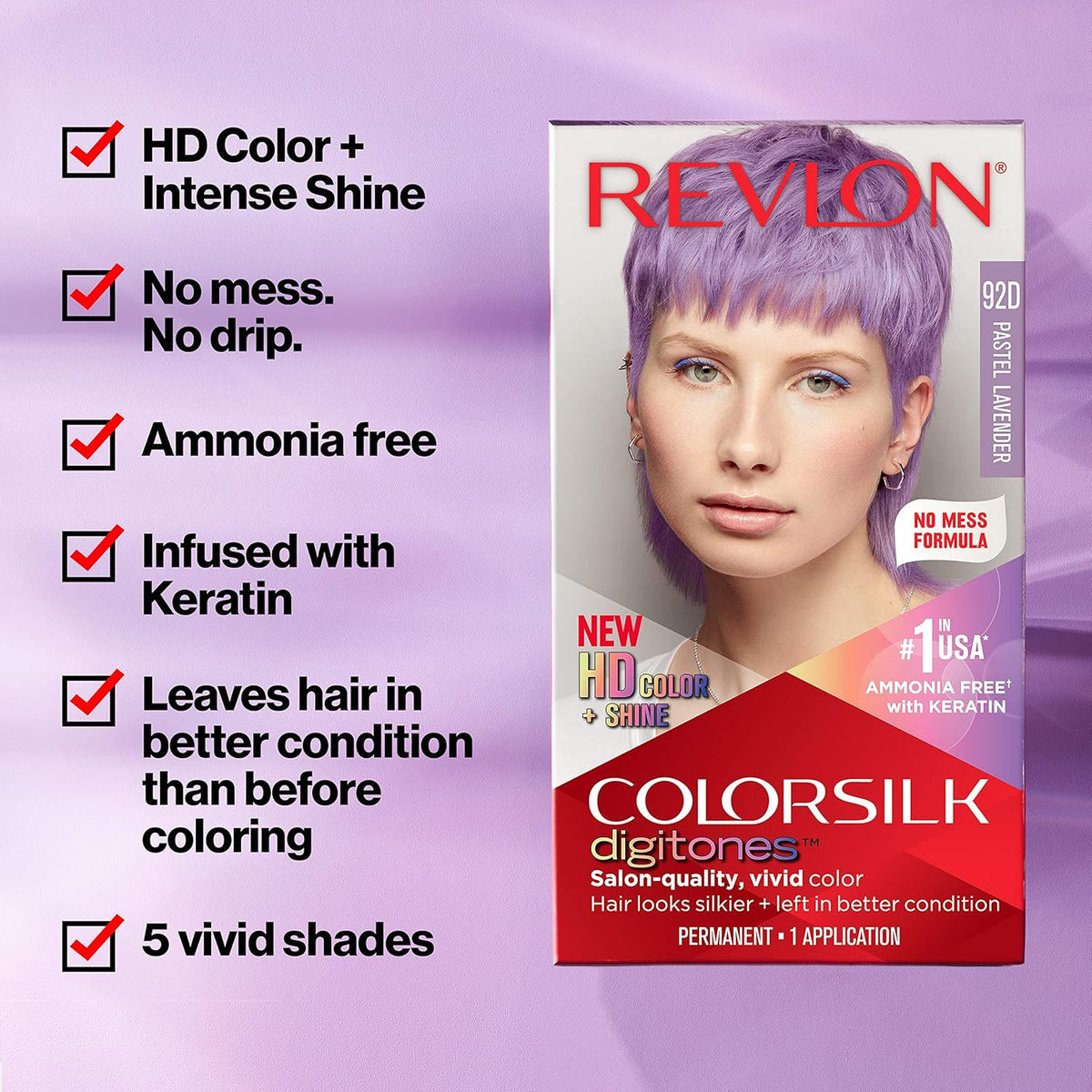 Revlon ColorSilk Digitones Permanent Hair Color with Keratin, 94D Sunset Peach, 1 Count - Charming Charlie