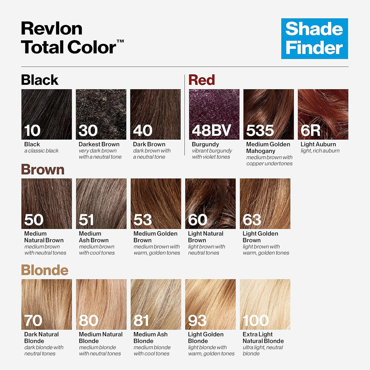 Revlon Permanent Hair Color, Permanent Hair Dye, Total Color with 100% Gray Coverage, Clean & Vegan, 40 Dark Brown, 3.5 Oz - Charming Charlie