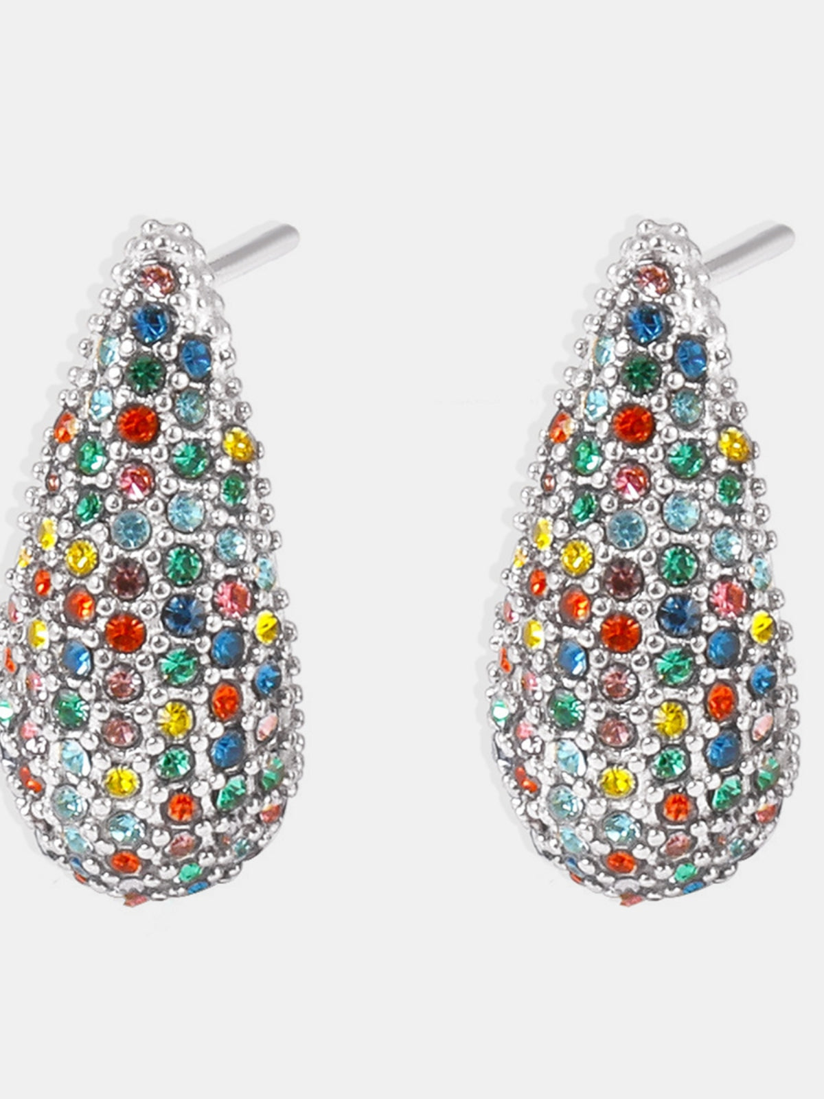 Stainless Steel Inlaid Zircon Teardrop Earrings - Charming Charlie